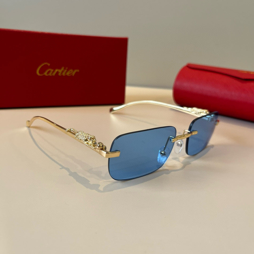 Cartier Lightweight Metal Rimless Gold Lens Sunglasses for Men & Wome - 358484