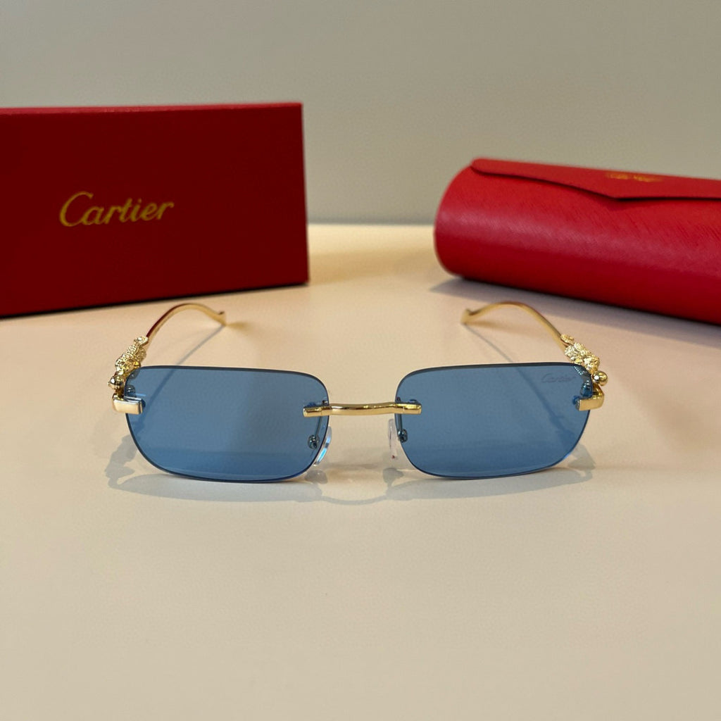 Cartier Lightweight Metal Rimless Gold Lens Sunglasses for Men & Wome - 358484 - detail image 2