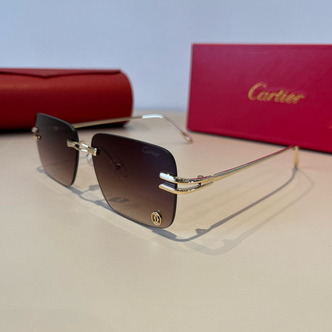 Cartier Lightweight Metal Rimless Red Lens Sunglasses for Men & Women - 382827 - detail image 2