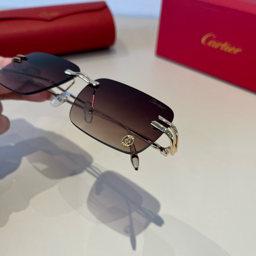 Cartier Lightweight Metal Rimless Red Lens Sunglasses for Men & Women - 935075 - detail image 6