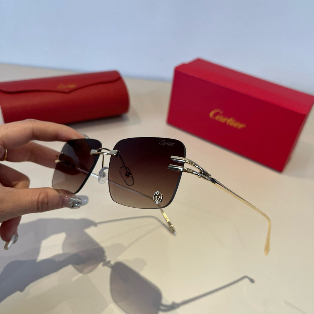 Cartier Lightweight Metal Rimless Red Lens Sunglasses for Men & Women - 935075 - detail image 4
