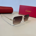 Cartier Lightweight Metal Rimless Red Lens Sunglasses for Men & Women - 935075