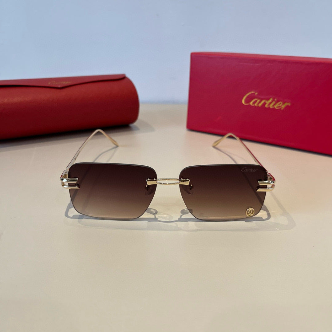 Cartier Lightweight Metal Rimless Red Lens Sunglasses for Men & Women - 935075 - detail image 3