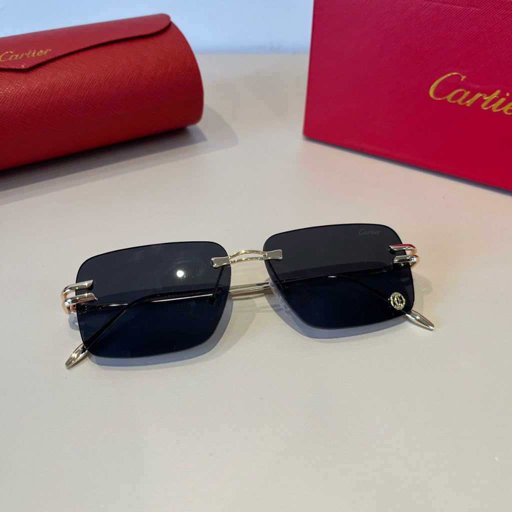 Cartier Lightweight Metal Rimless Silver Lens Sunglasses for Men & Wo - 382828 - detail image 2