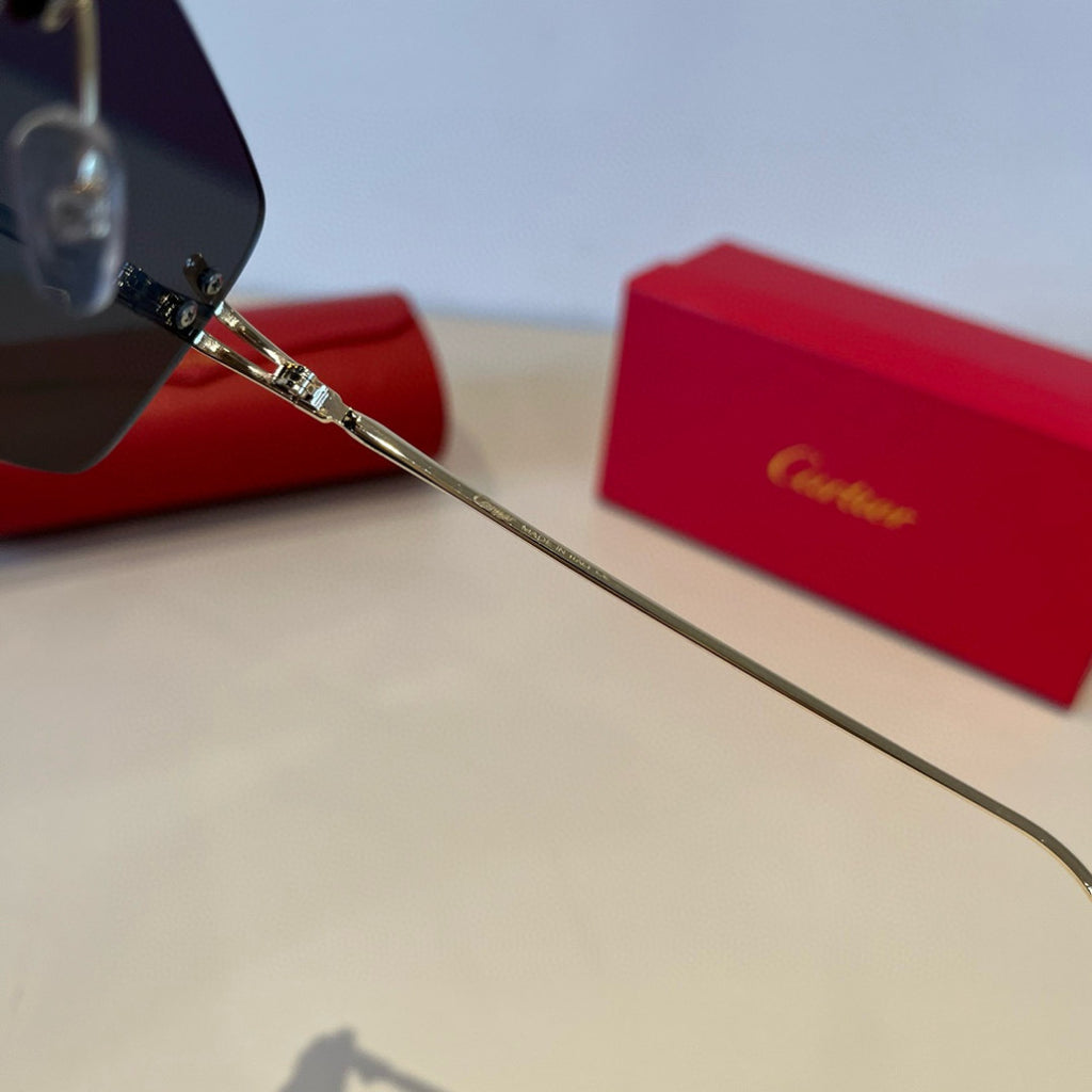 Cartier Lightweight Metal Rimless Silver Lens Sunglasses for Men & Wo - 935076 - detail image 10