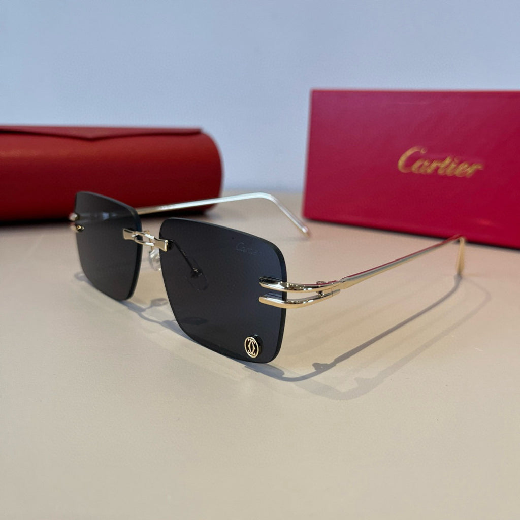 Cartier Lightweight Metal Rimless Silver Lens Sunglasses for Men & Wo - 935076 - detail image 3