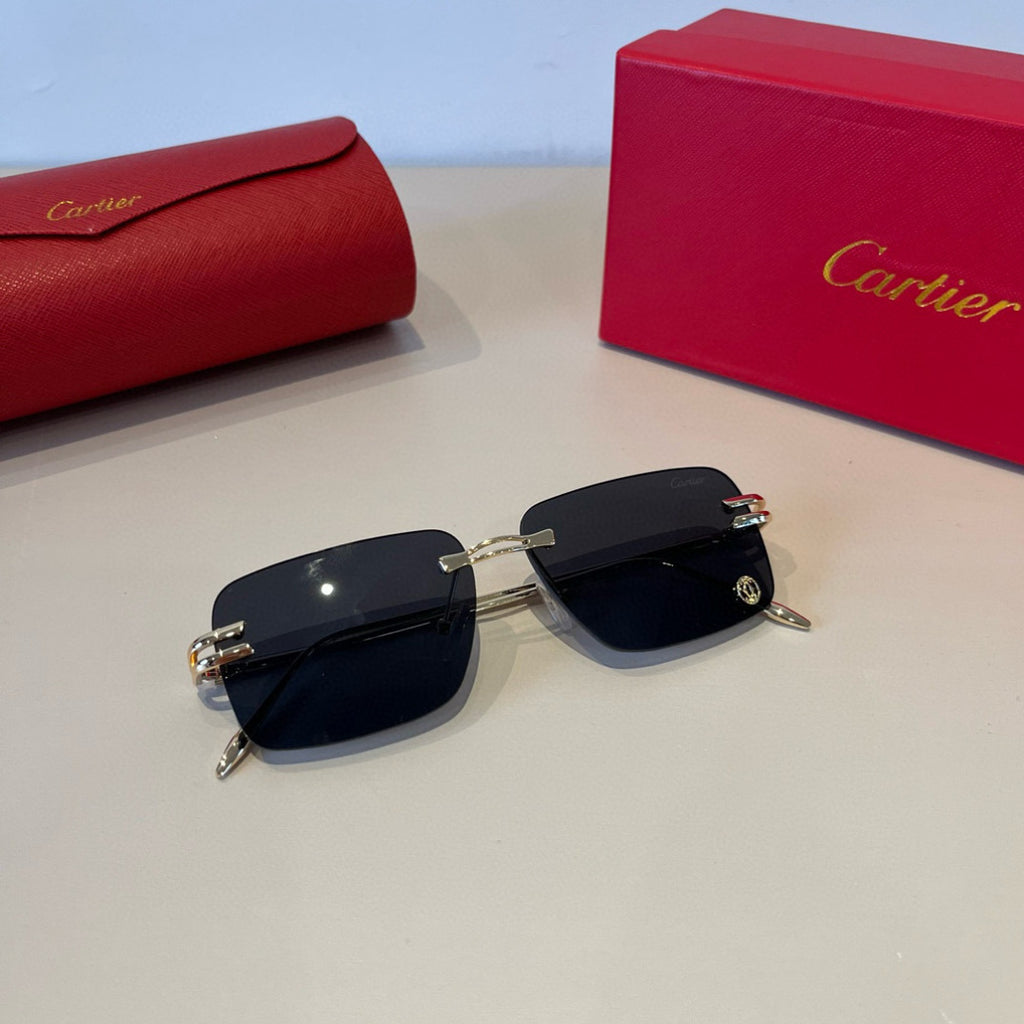 Cartier Lightweight Metal Rimless Silver Lens Sunglasses for Men & Wo - 935076 - detail image 4