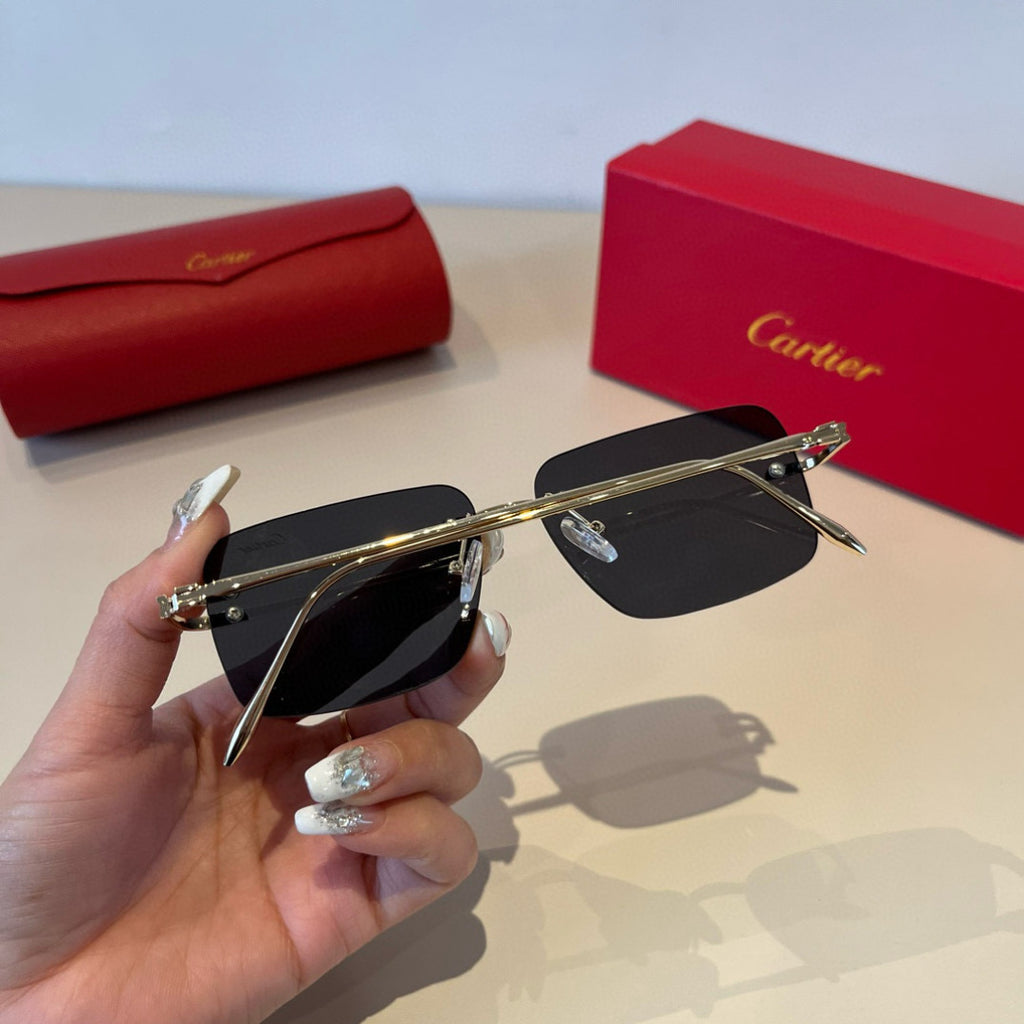 Cartier Lightweight Metal Rimless Silver Lens Sunglasses for Men & Wo - 935076 - detail image 9