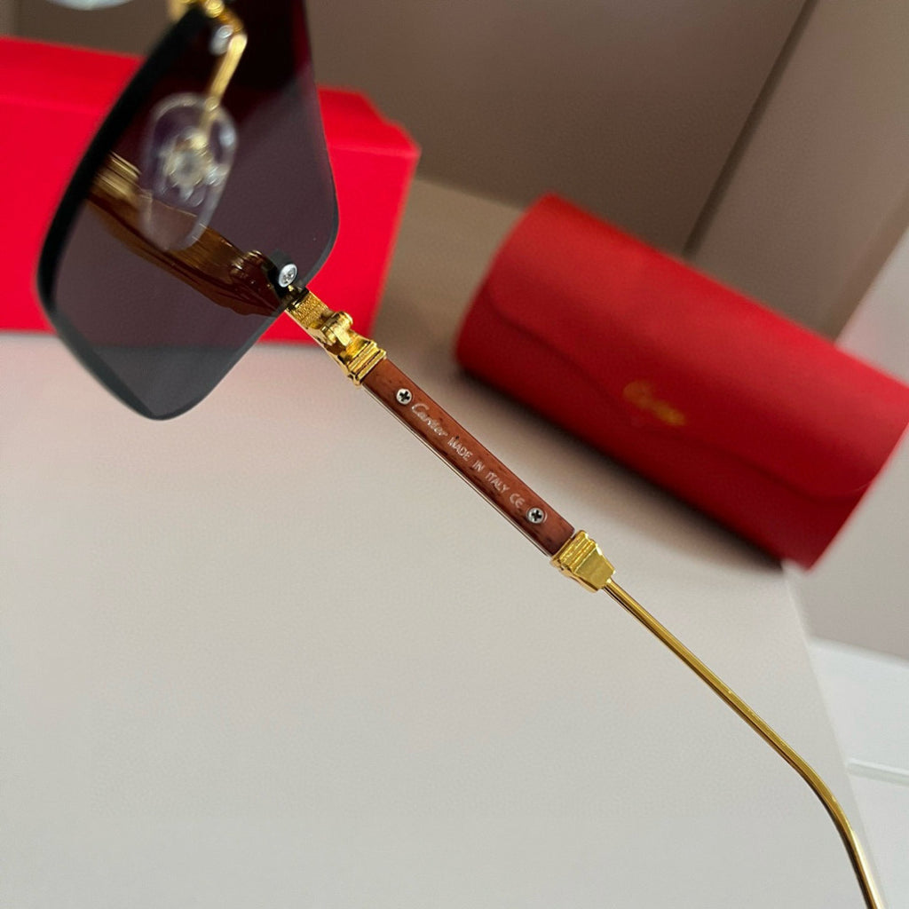 Cartier Lightweight Metal Rimless Silver Lens Sunglasses for Men & Wo - 432363 - detail image 9