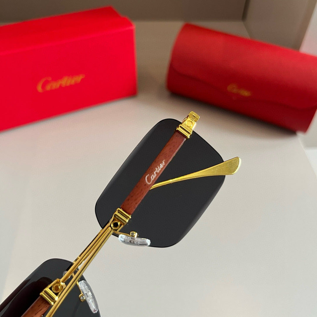 Cartier Lightweight Metal Rimless Silver Lens Sunglasses for Men & Wo - 432363 - detail image 6