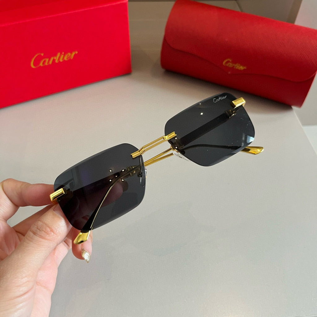 Cartier Lightweight Metal Rimless Silver Lens Sunglasses for Men & Wo - 432363 - detail image 7