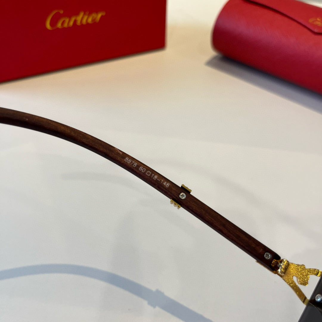 Cartier Lightweight Metal Rimless Silver Lens Sunglasses for Men & Wo - 372186 - detail image 10