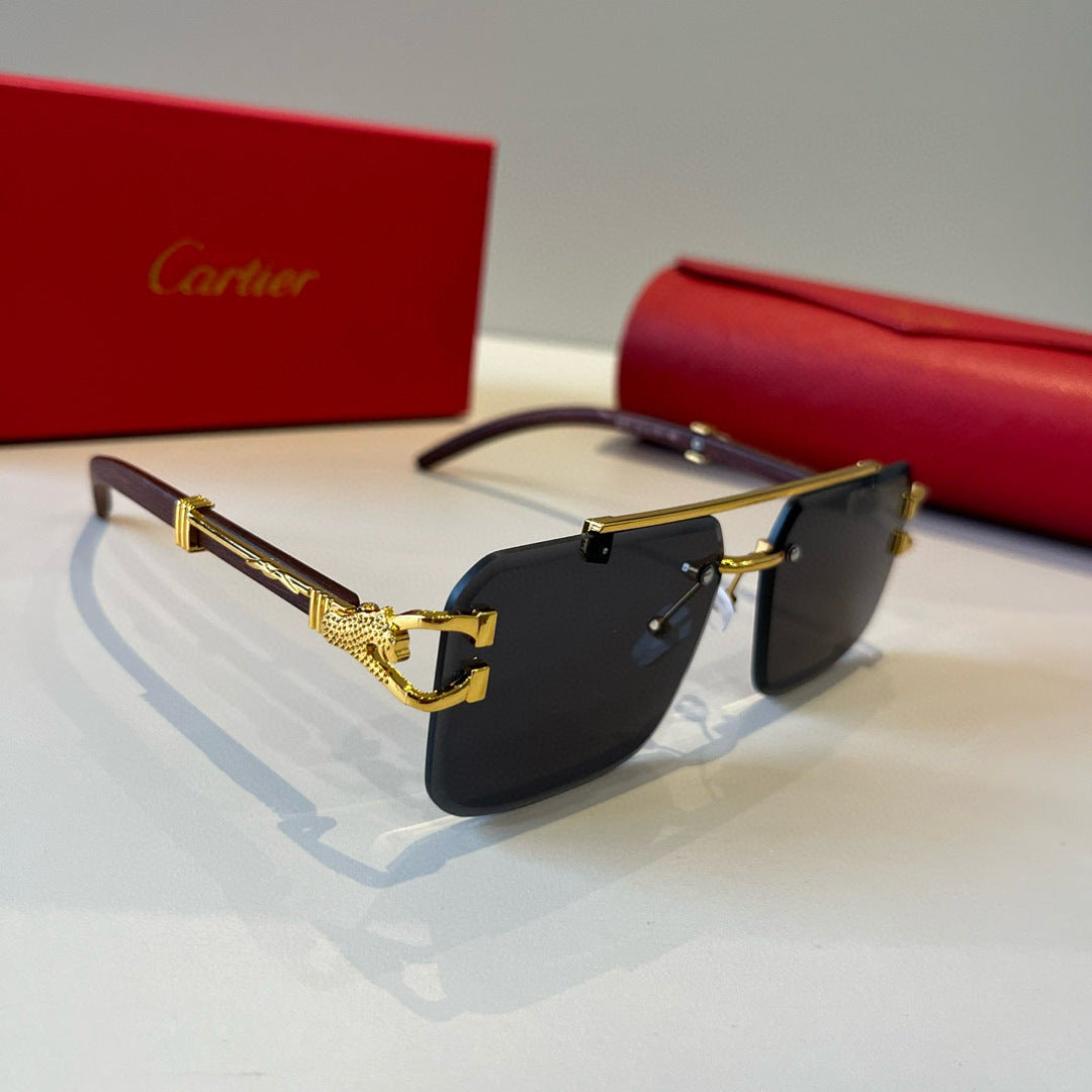 Cartier Lightweight Metal Rimless Silver Lens Sunglasses for Men & Wo - 372186