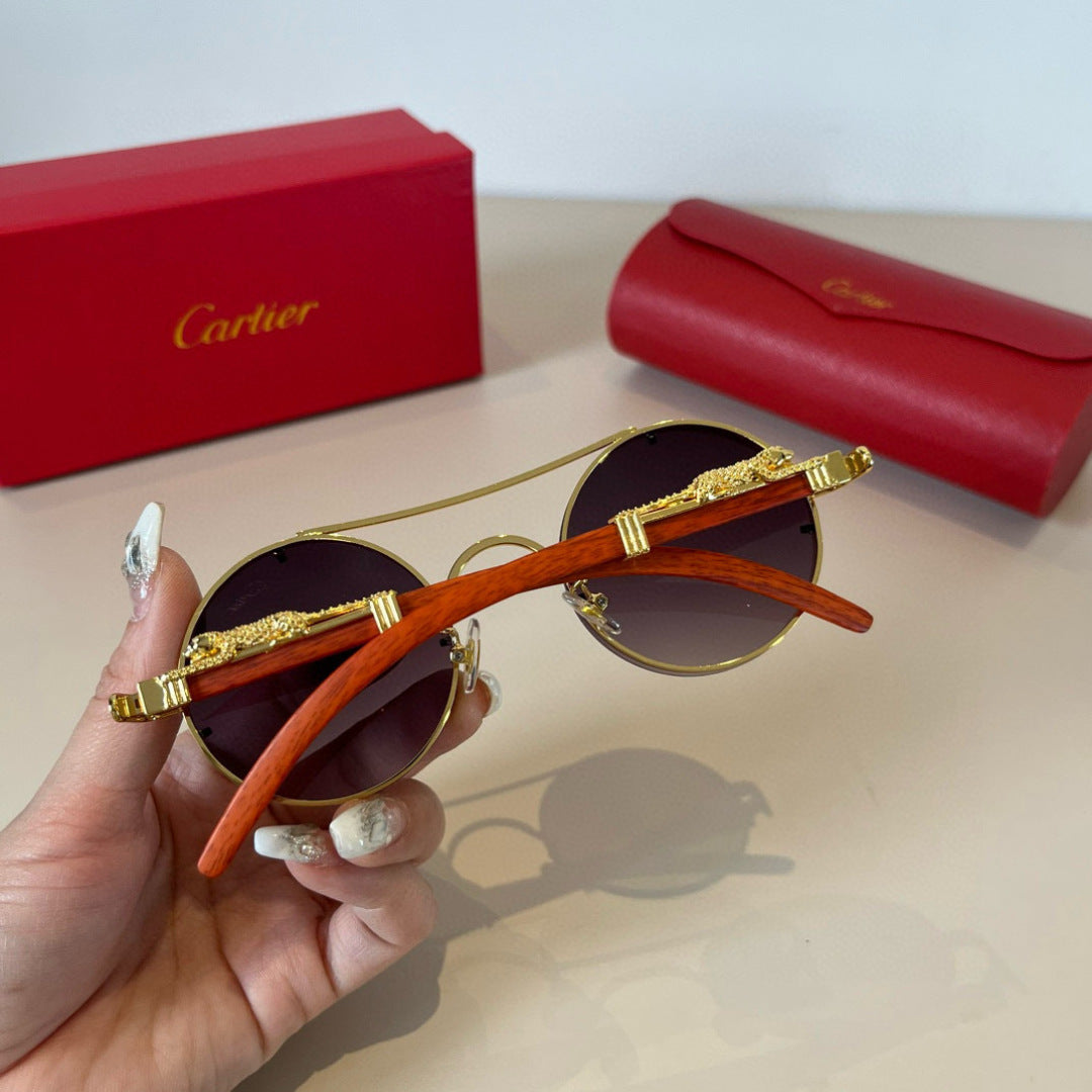 Cartier Lightweight Metal Rimless Brown Lens Sunglasses for Men & Wom - 935082 - detail image 8