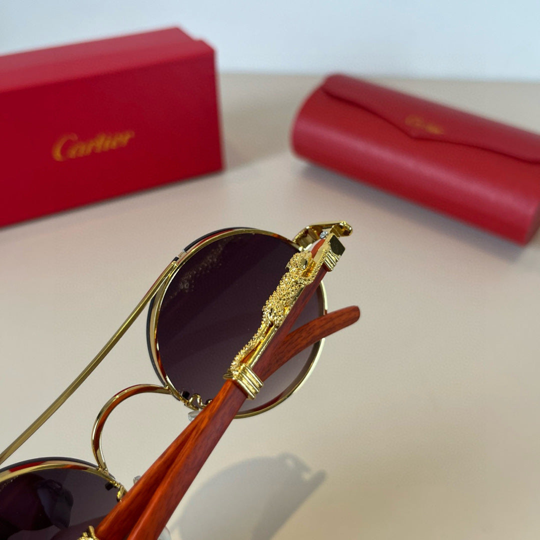 Cartier Lightweight Metal Rimless Brown Lens Sunglasses for Men & Wom - 372175 - detail image 7