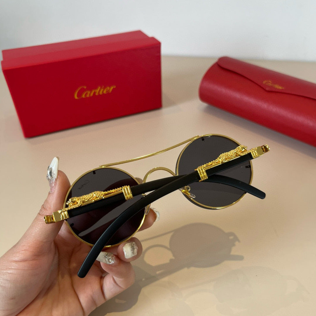 Cartier Lightweight Metal Rimless Brown Lens Sunglasses for Men & Wom - 372176 - detail image 8