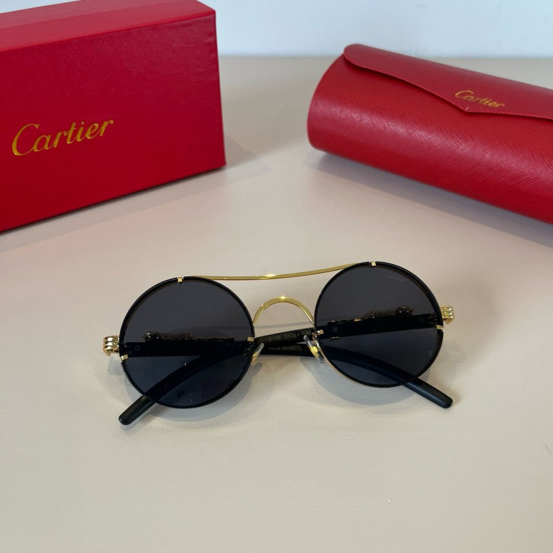 Cartier Lightweight Metal Rimless Brown Lens Sunglasses for Men & Wom - 372176 - detail image 6