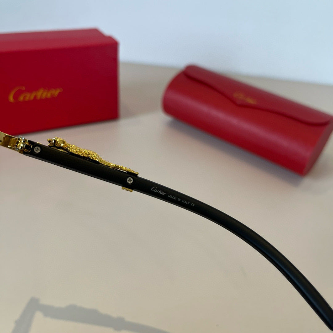 Cartier Lightweight Metal Rimless Brown Lens Sunglasses for Men & Wom - 372176 - detail image 9