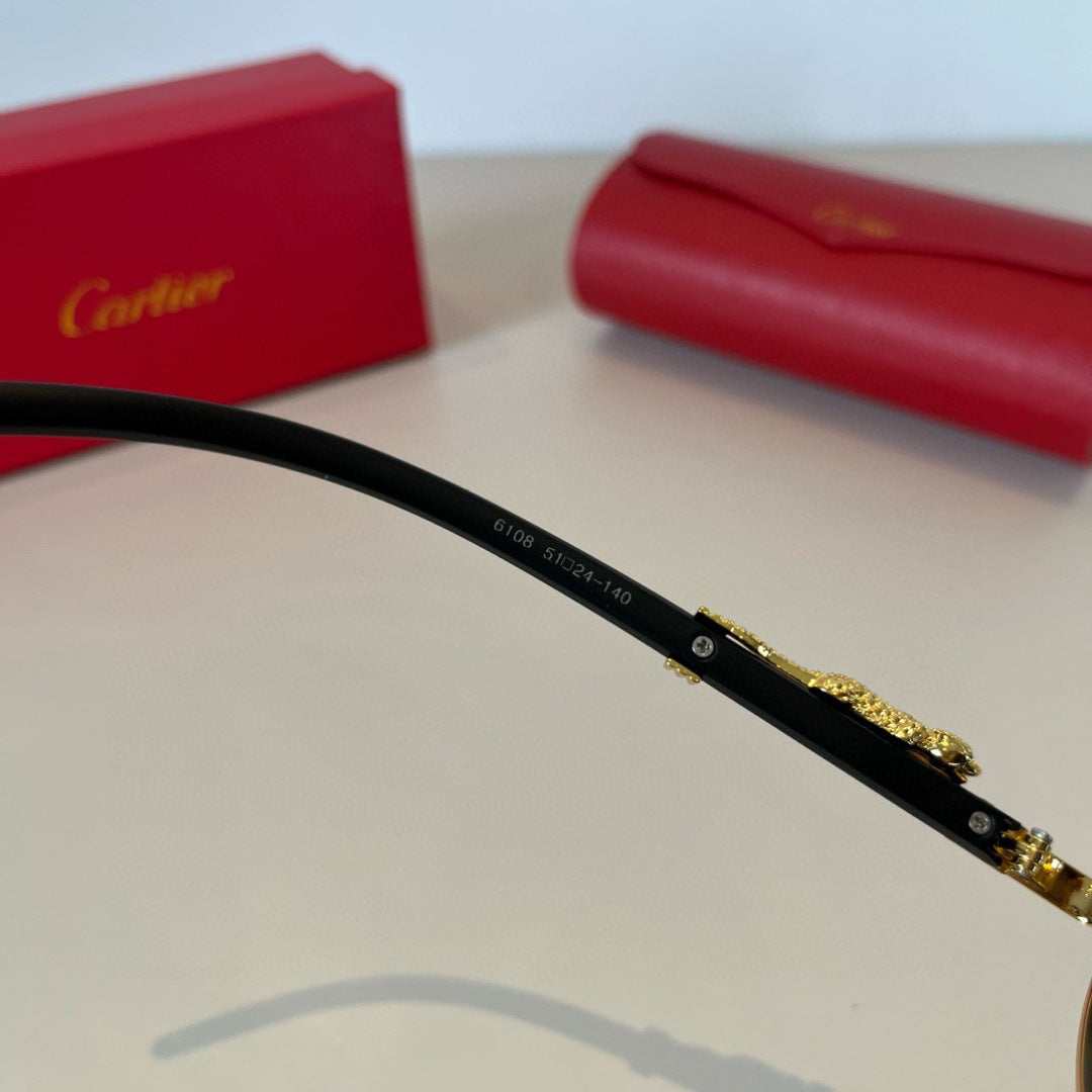 Cartier Lightweight Metal Rimless Brown Lens Sunglasses for Men & Wom - 935083 - detail image 10
