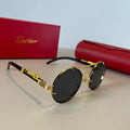 Cartier Lightweight Metal Rimless Brown Lens Sunglasses for Men & Wom - 372176