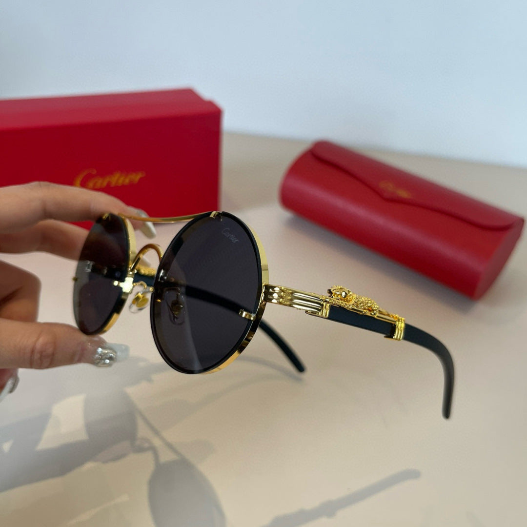 Cartier Lightweight Metal Rimless Brown Lens Sunglasses for Men & Wom - 372176 - detail image 4