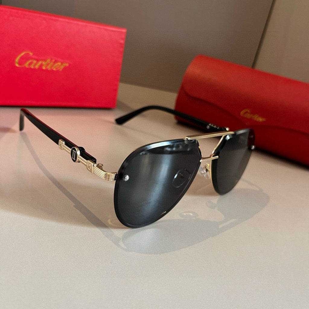 Cartier Metal Fashion Gold Lens Sunglasses for Men & Women - 372177