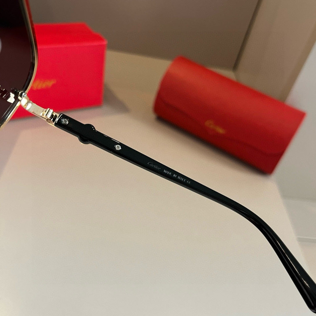 Cartier Metal Fashion Gold Lens Sunglasses for Men & Women - 935084 - detail image 9