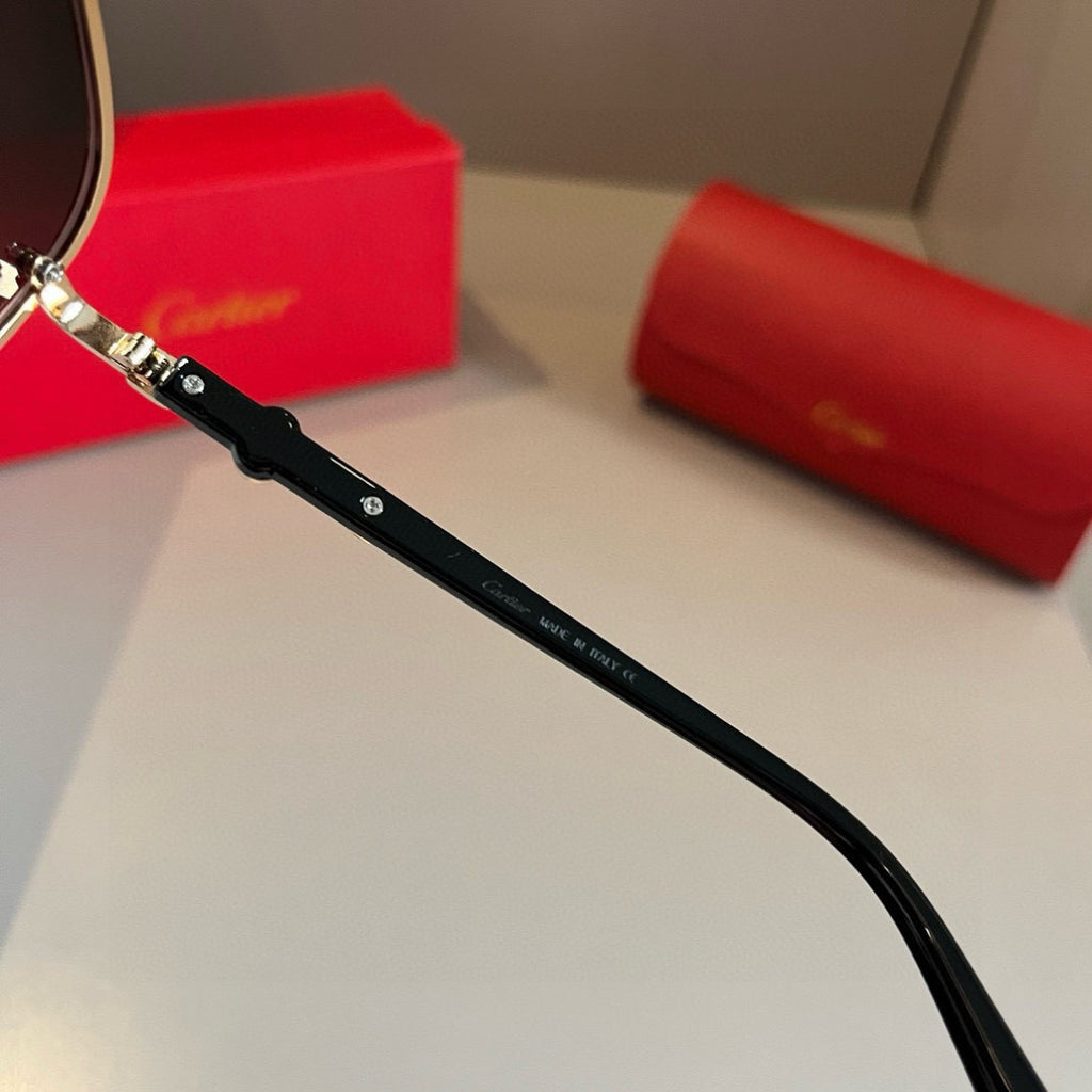 Cartier Metal Fashion Brown Lens Sunglasses for Men & Women - 935085 - detail image 9