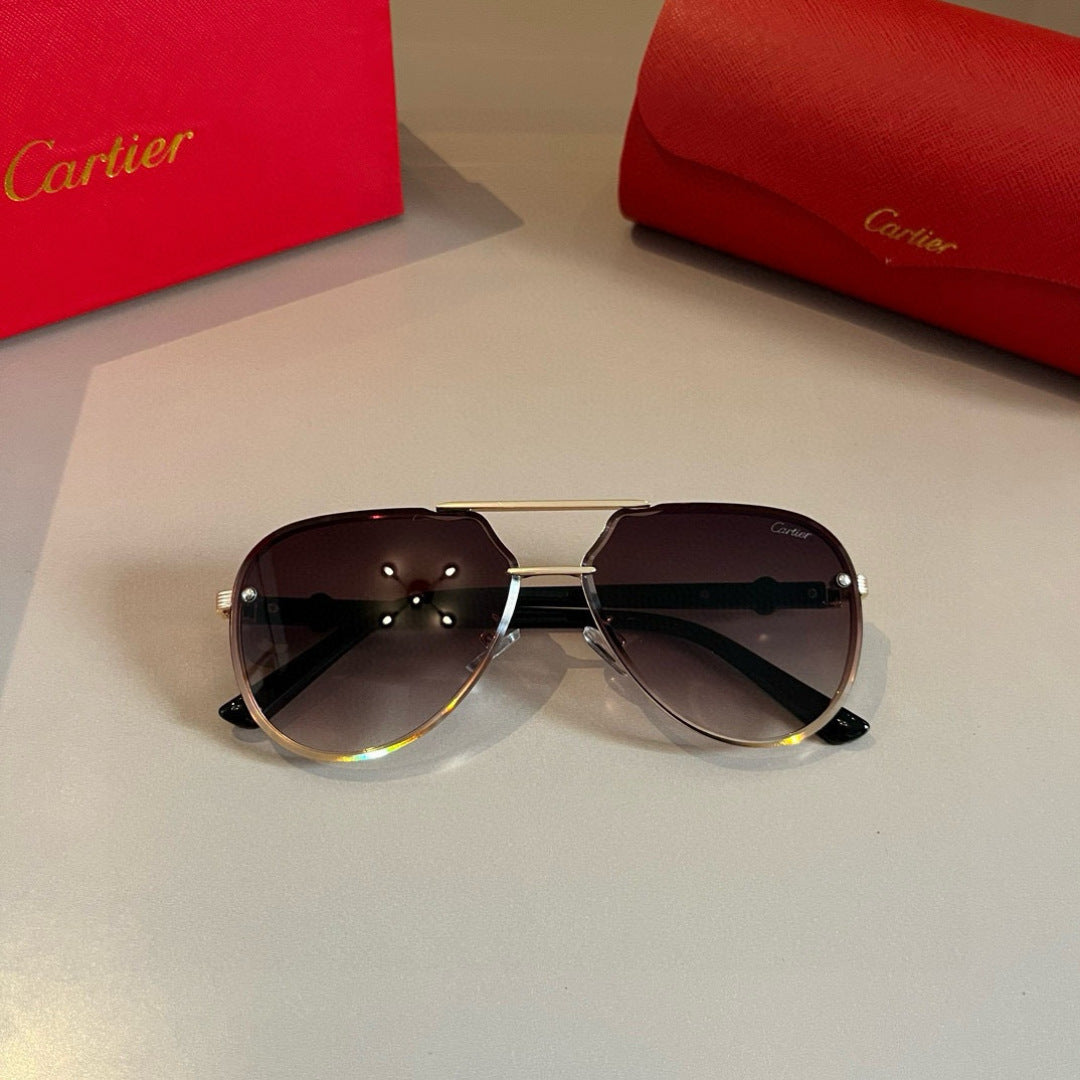 Cartier Metal Fashion Brown Lens Sunglasses for Men & Women - 465769 - detail image 7