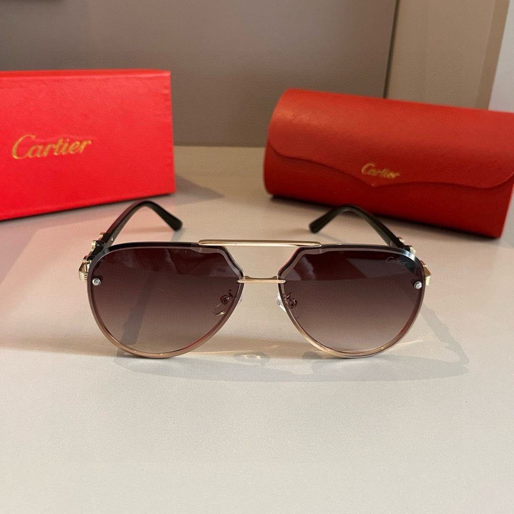 Cartier Metal Fashion Brown Lens Sunglasses for Men & Women - 372178 - detail image 2