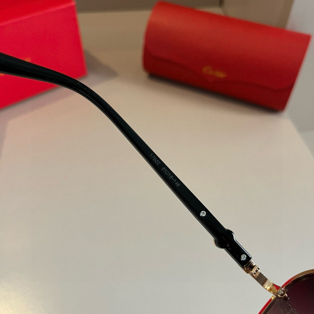 Cartier Metal Fashion Brown Lens Sunglasses for Men & Women - 935085 - detail image 8