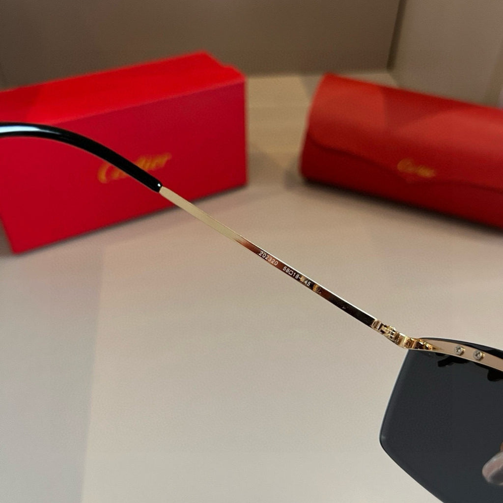 Cartier Lightweight Metal Rimless Gold Lens Sunglasses for Men & Wome - 432362 - detail image 7
