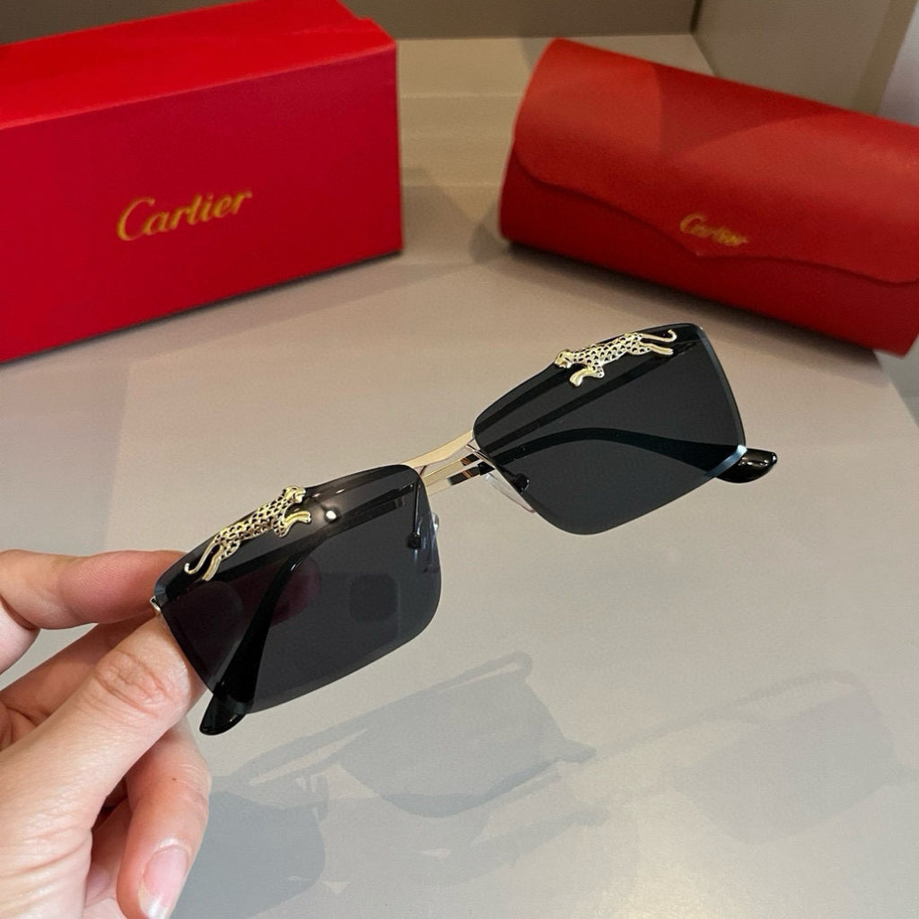 Cartier Lightweight Metal Rimless Gold Lens Sunglasses for Men & Wome - 372258 - detail image 5