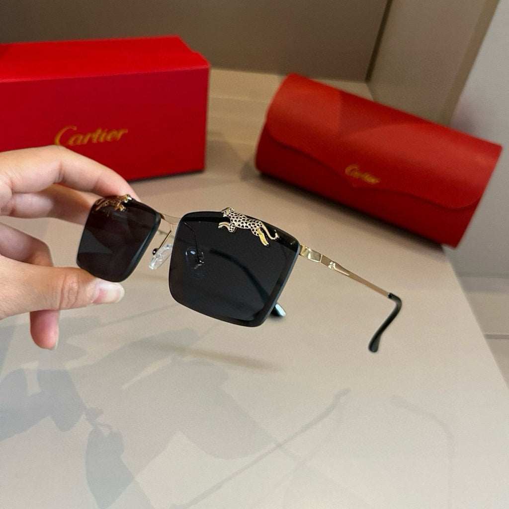 Cartier Lightweight Metal Rimless Gold Lens Sunglasses for Men & Wome - 372258 - detail image 3