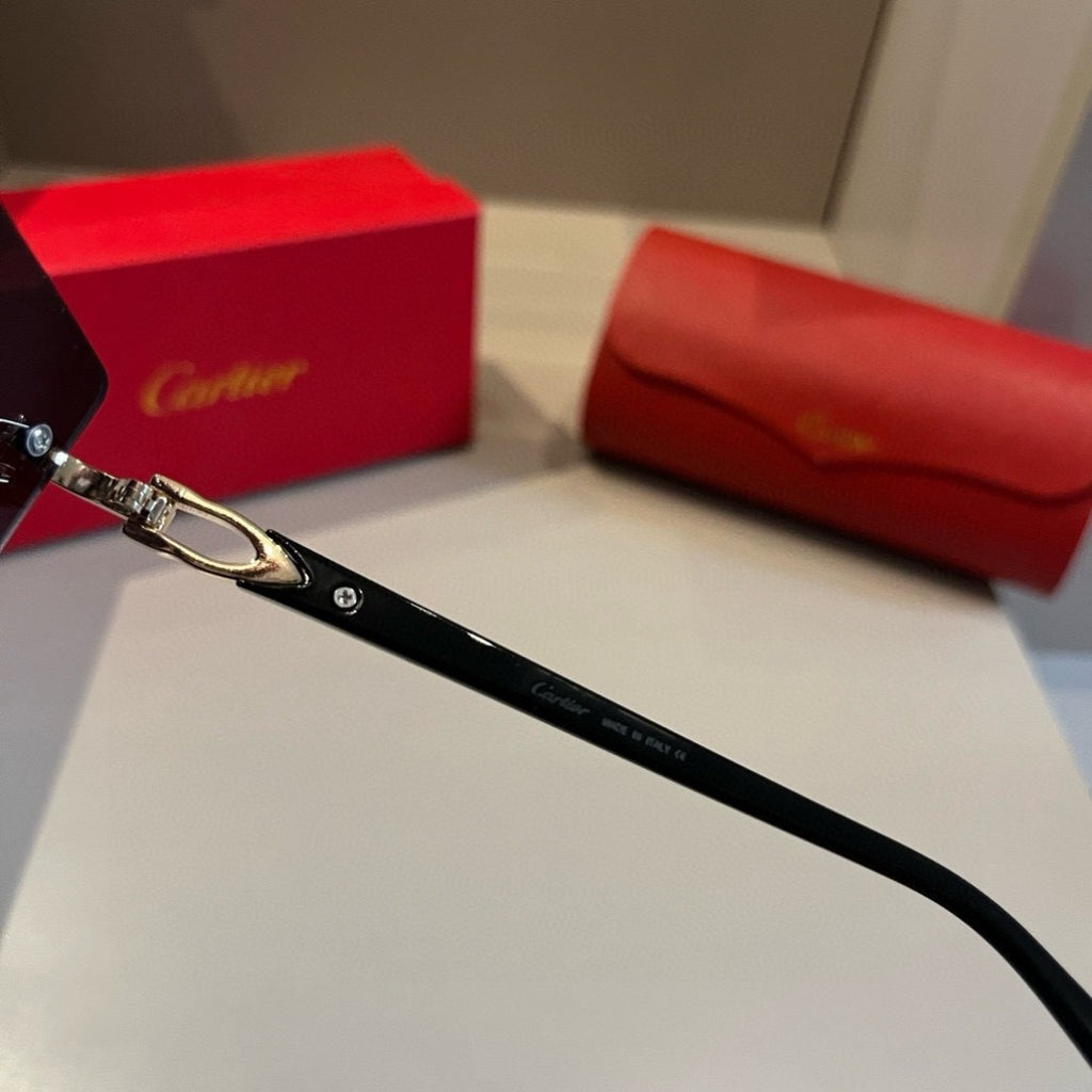 Cartier Lightweight Metal Rimless Silver Lens Sunglasses for Men & Wo - 432296 - detail image 9