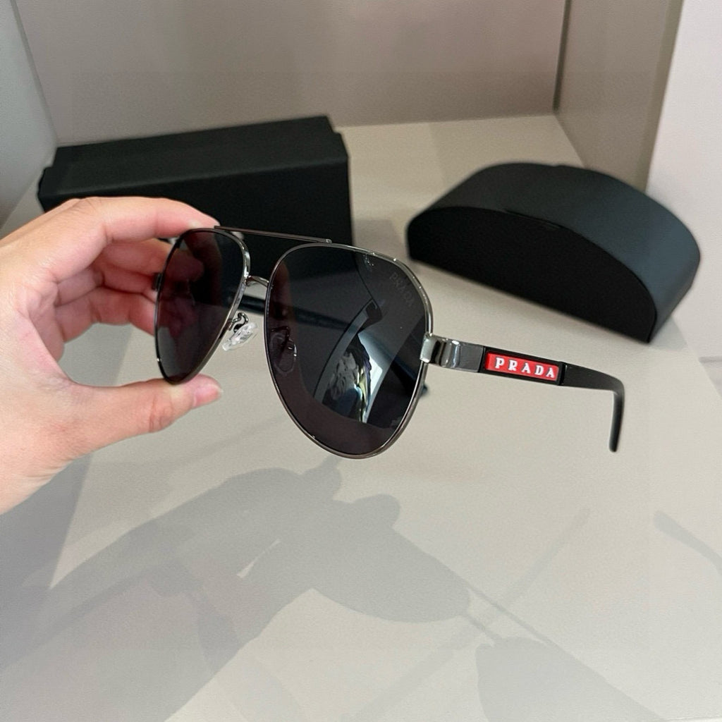 Prada Polarized Fashion Silver Lens Sunglasses for Men - 372101 - detail image 4
