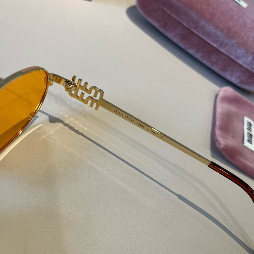 Miu Miu Metal Fashion Orange Lens Sunglasses for Men & Women - detail image 8