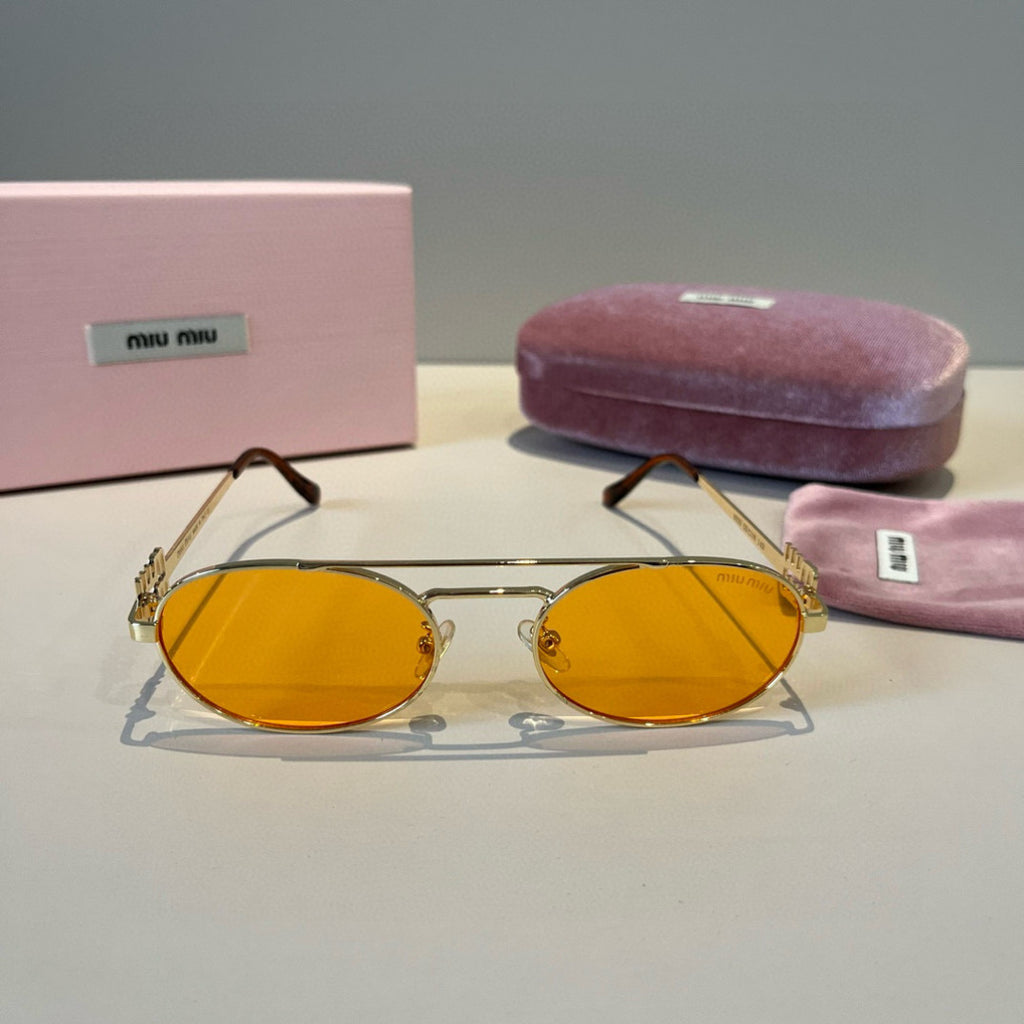 Miu Miu Metal Fashion Orange Lens Sunglasses for Men & Women - detail image 2