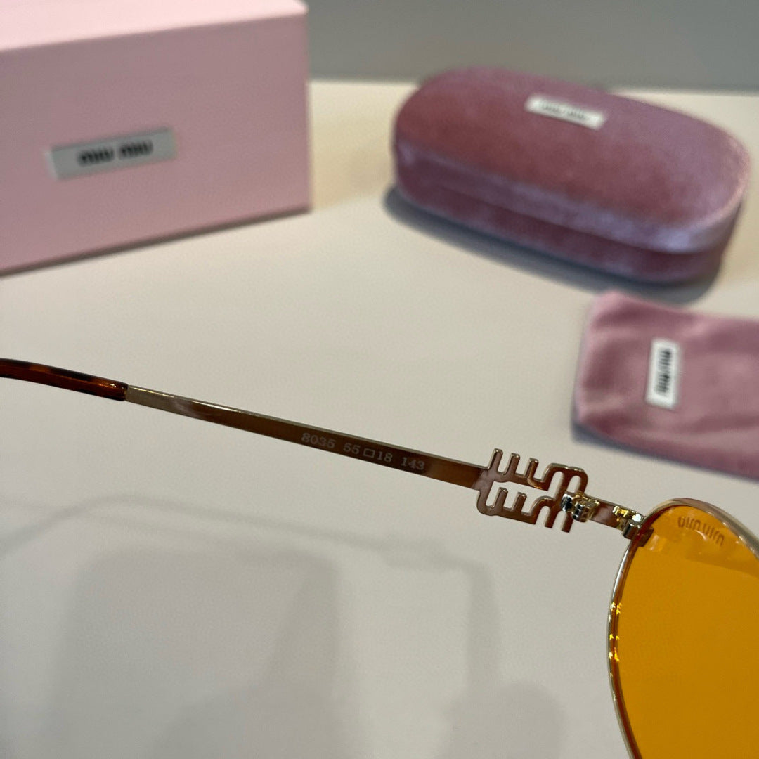 Miu Miu Metal Fashion Orange Lens Sunglasses for Men & Women - detail image 9