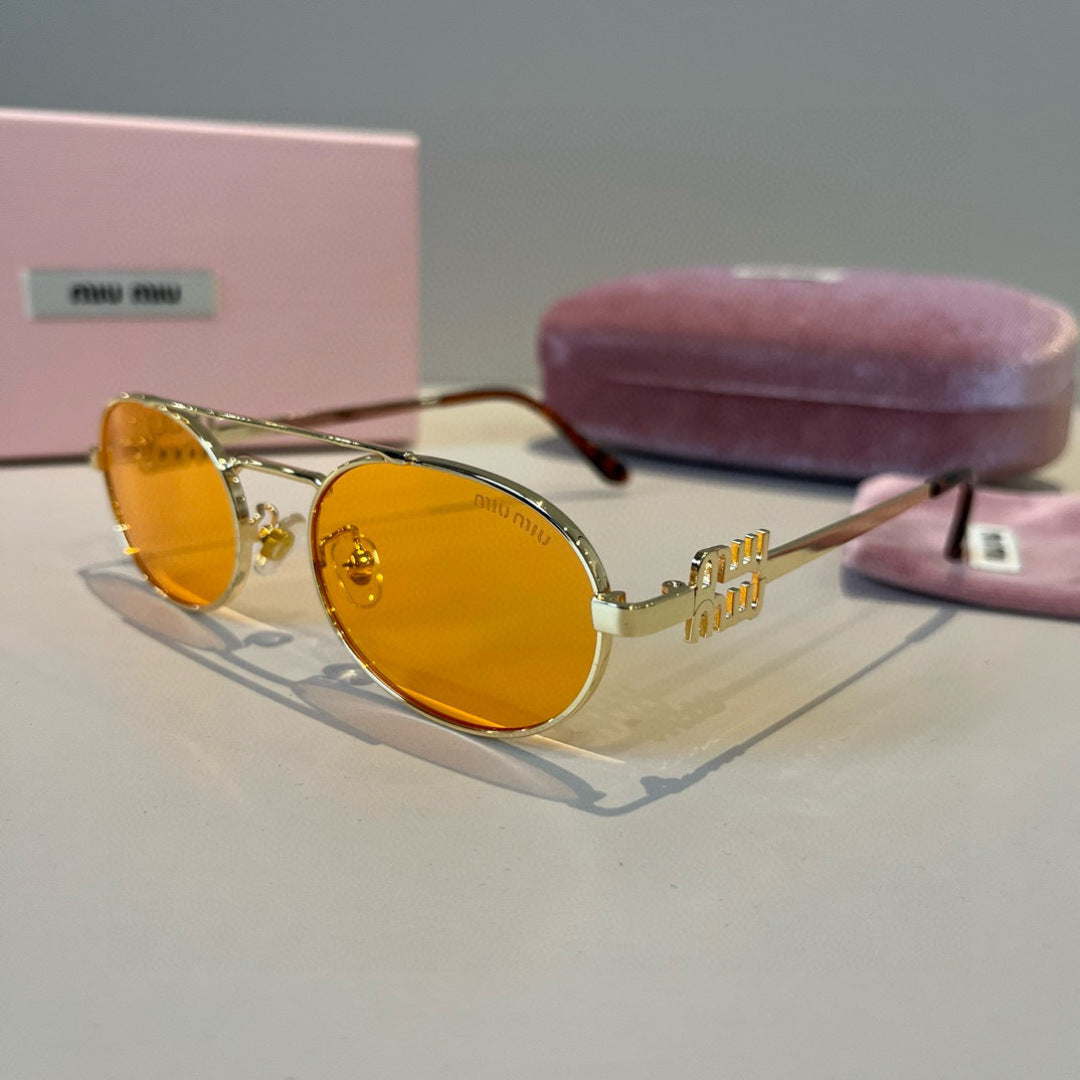 Miu Miu Metal Fashion Orange Lens Sunglasses for Men & Women - detail image 3
