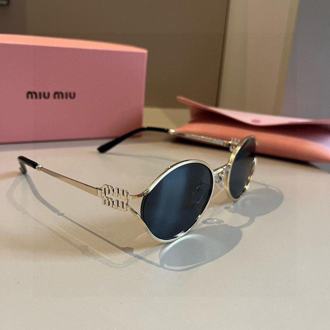 Miu Miu Metal Fashion Brown Lens Sunglasses for Men & Women - 372411