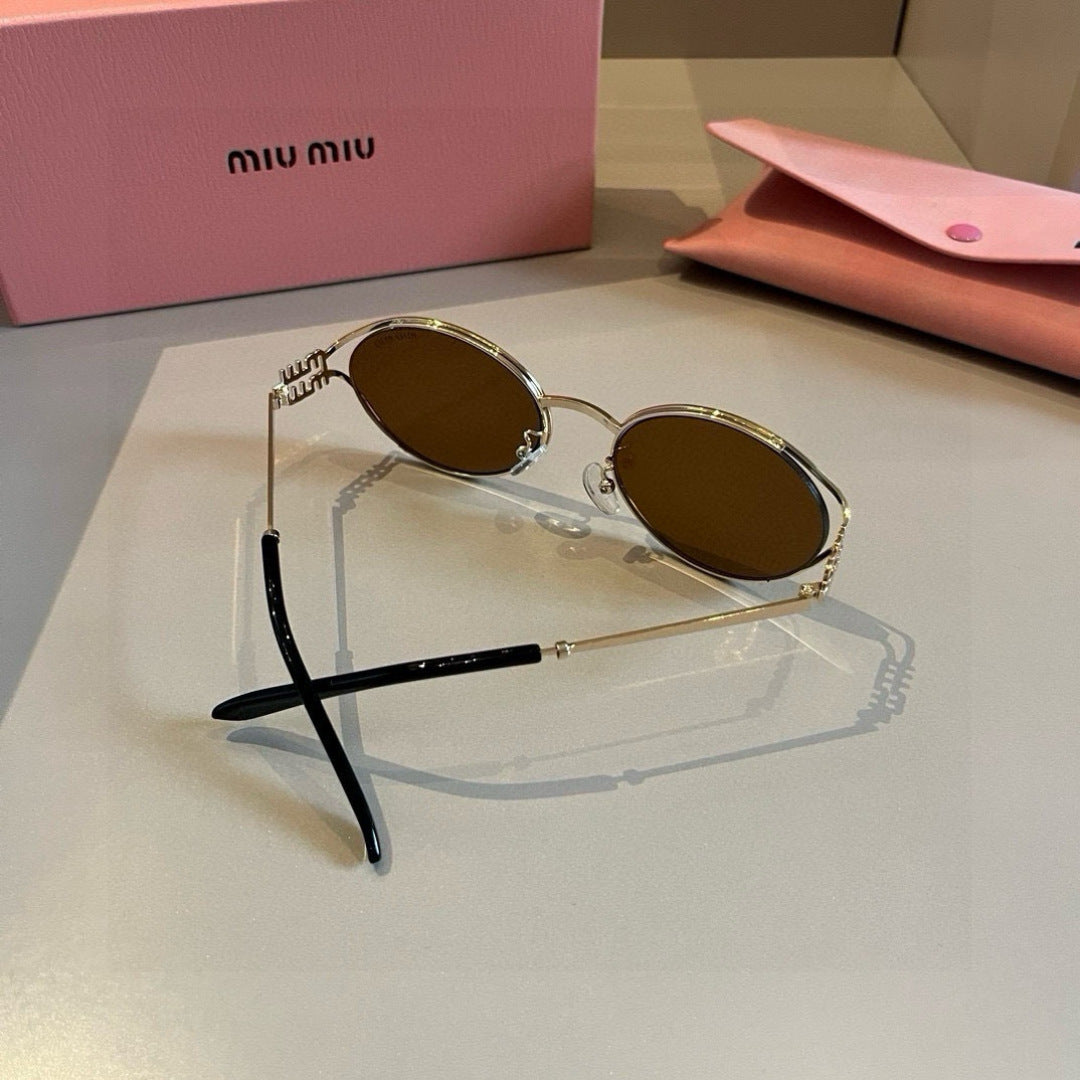Miu Miu Metal Fashion Brown Lens Sunglasses for Men & Women - 372412 - detail image 9