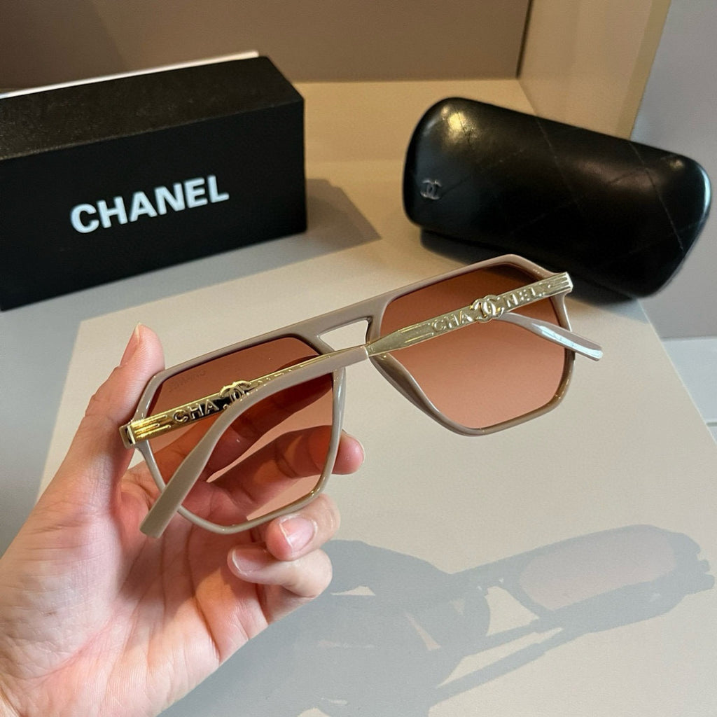 Chanel Oversized Gold Lens Sunglasses for Men & Women - 867034 - detail image 6