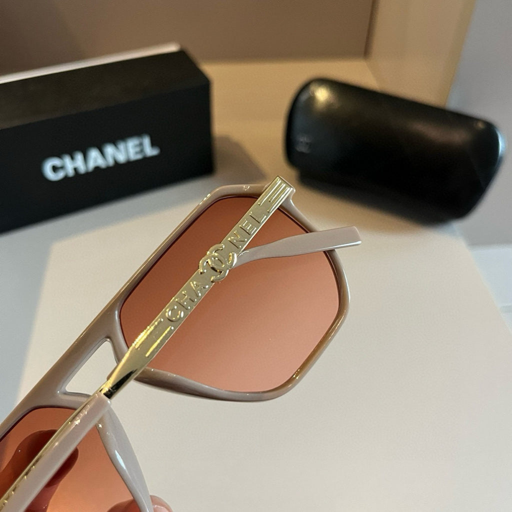 Chanel Oversized Gold Lens Sunglasses for Men & Women - 867034 - detail image 5