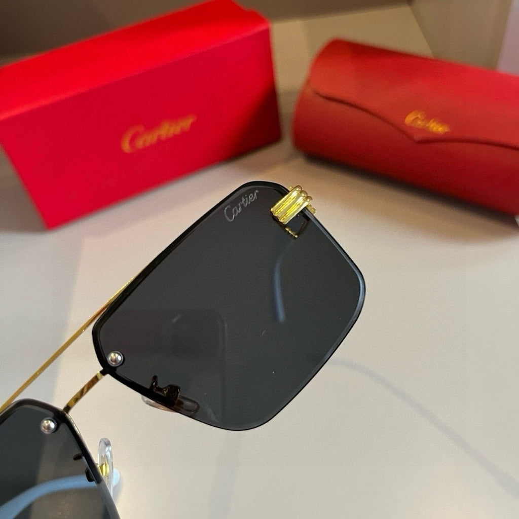 Cartier Lightweight Metal Rimless Gold Lens Sunglasses for Men & Wome - 935079 - detail image 3