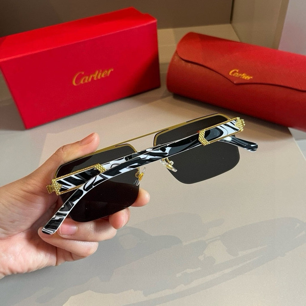 Cartier Lightweight Metal Rimless Gold Lens Sunglasses for Men & Wome - 935079 - detail image 7