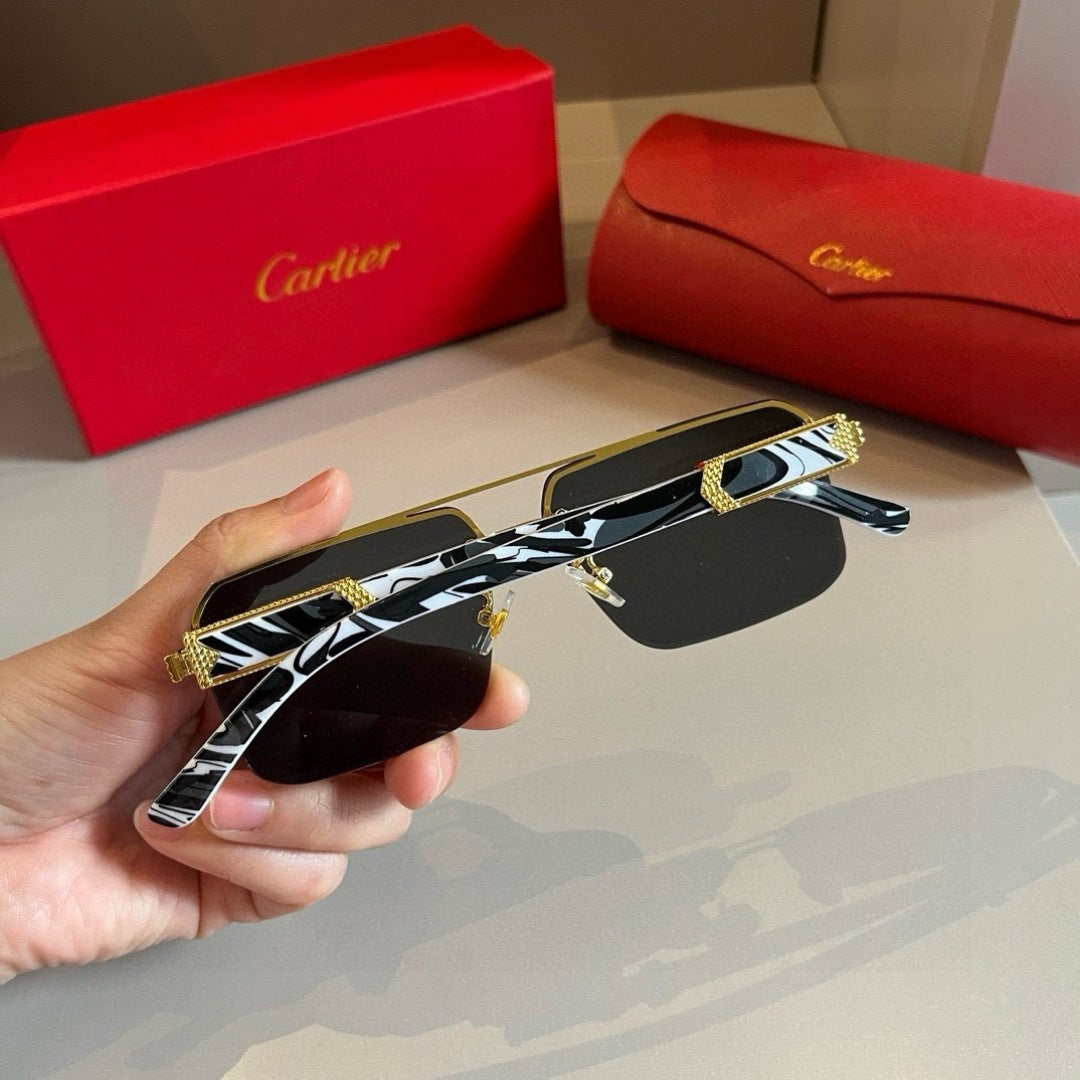 Cartier Lightweight Metal Rimless Gold Lens Sunglasses for Men & Wome - 935079 - detail image 7