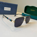 Gucci Metal Aviator Silver Lens Sunglasses for Men & Women - 398315
