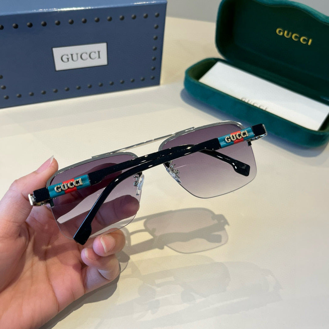 Gucci Metal Aviator Gray Lens Sunglasses for Men & Women - detail image 5