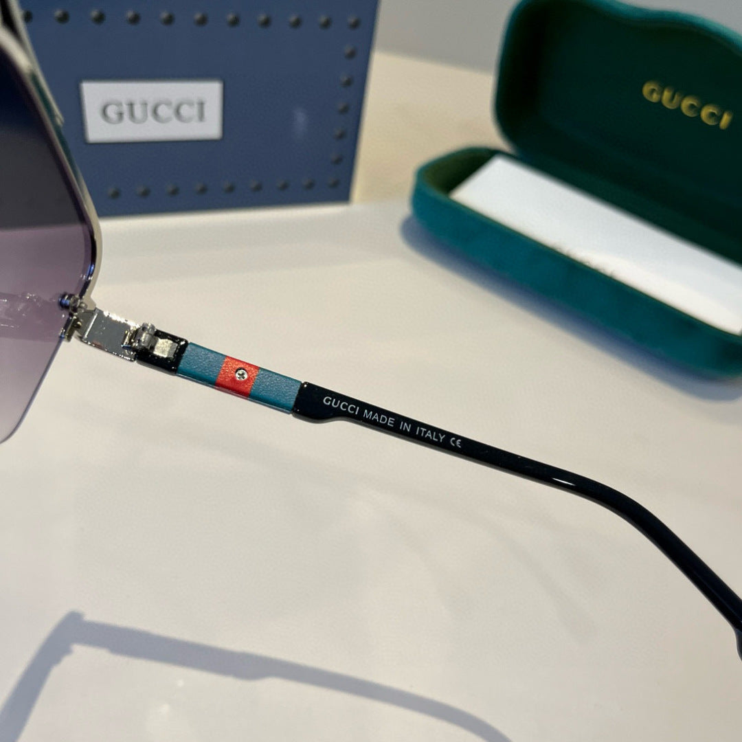 Gucci Metal Aviator Gray Lens Sunglasses for Men & Women - detail image 9